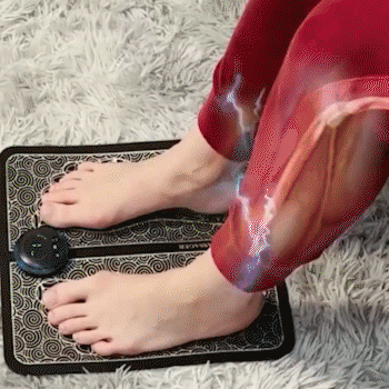 CUIDAMOS TU SALUD👩‍🔬 Estera de masaje para pies con estimulador de puntos de acupuntura EMS🫵